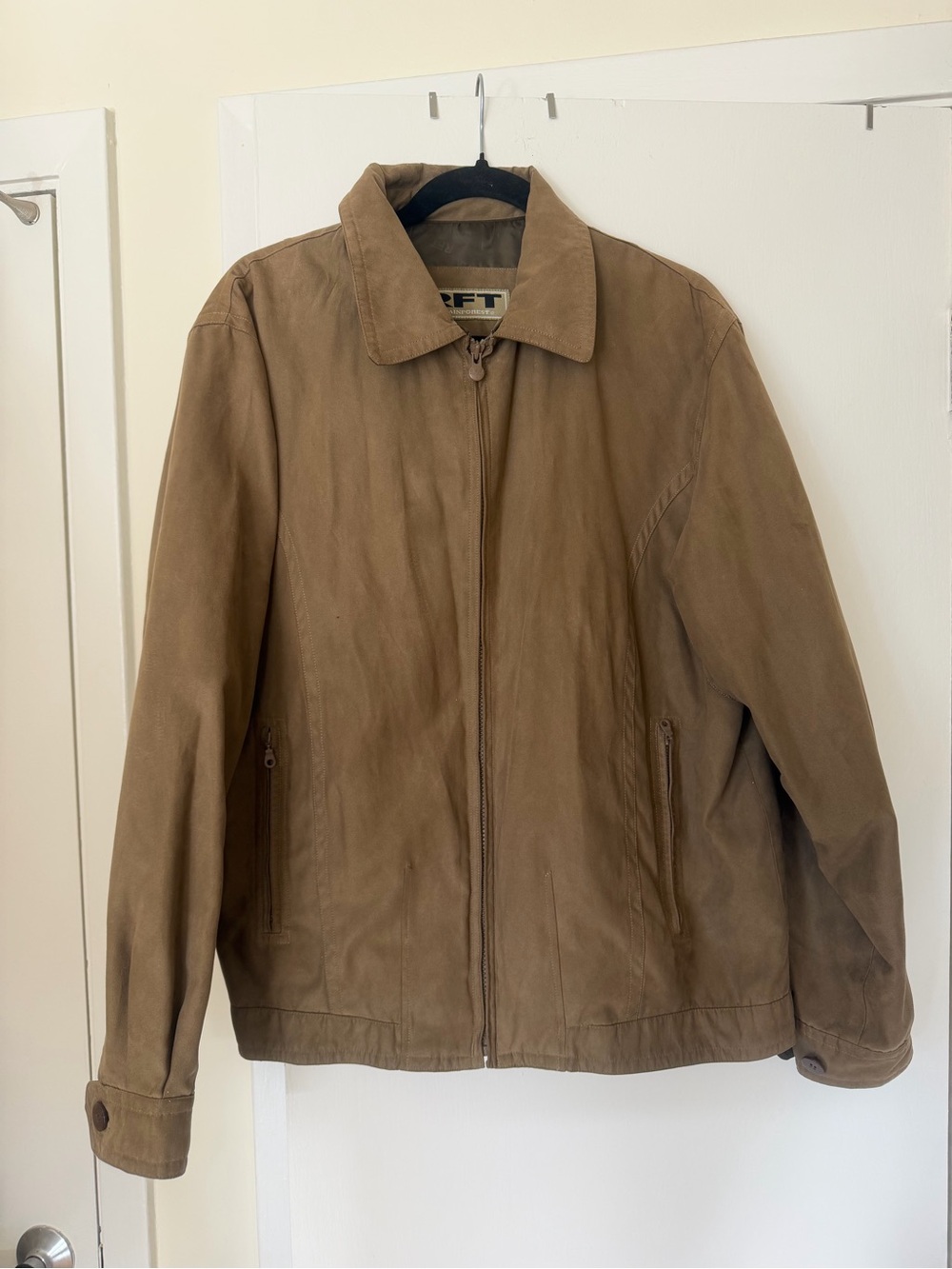 RAINFOREST Men's Tan Zip-Front Lightweight Jacket